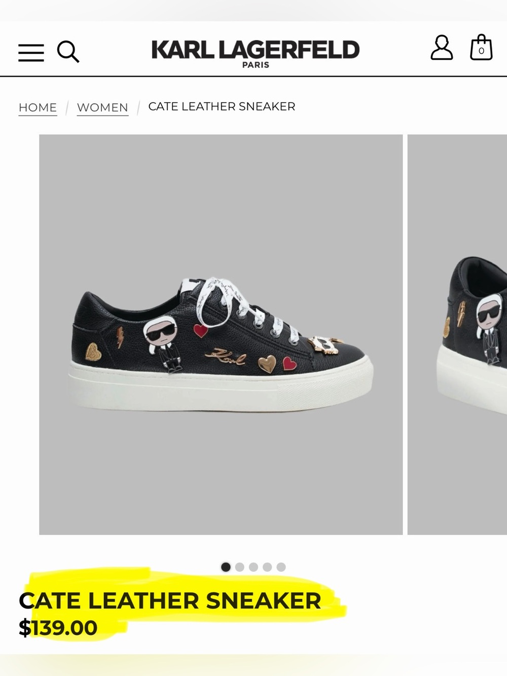 Woman’s Karl Lagerfeld Black Sneakers - Picture 3 of 11